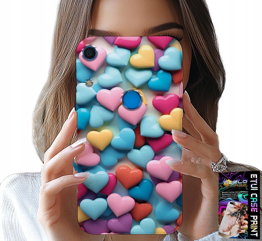 Hülle Für Huawei Y6S - Bunte Herzen Personalisierbar