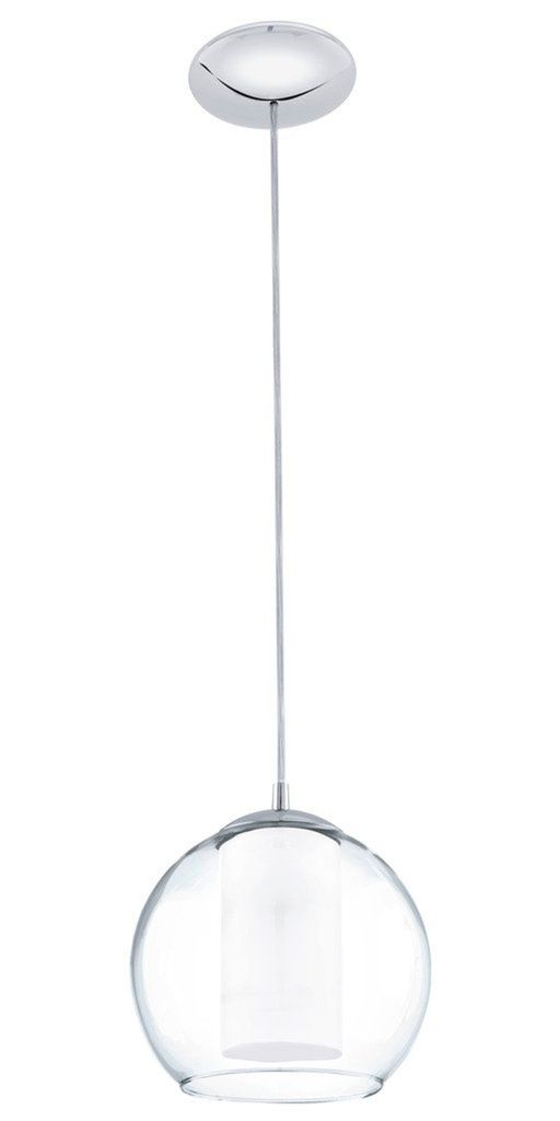 Eglo 92761 BOLSANO E27 Hängeleuchte Ø200mm Chrom Weiss Klar