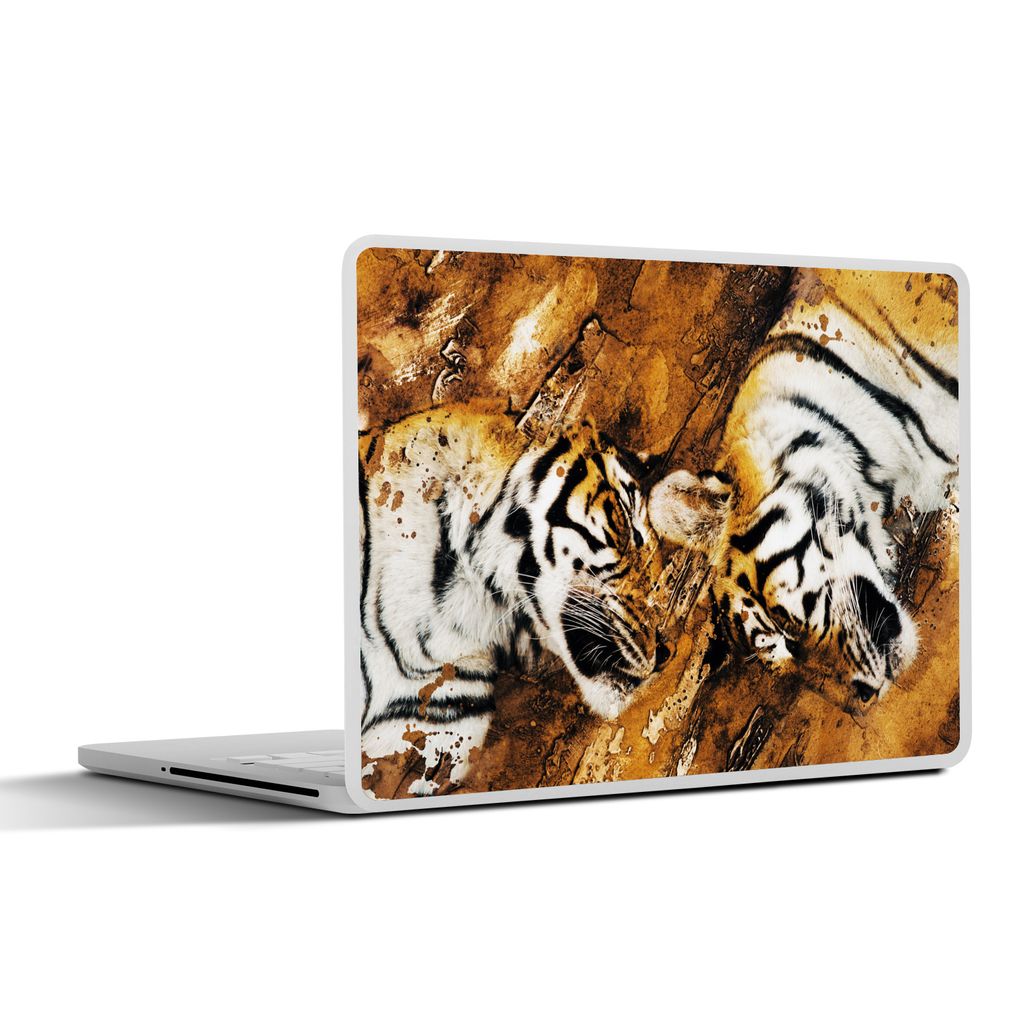 MuchoWow Laptop Aufkleber Sticker Cover Tiger - Baum - Natur 31x22.5 cm - Laptop-Deko