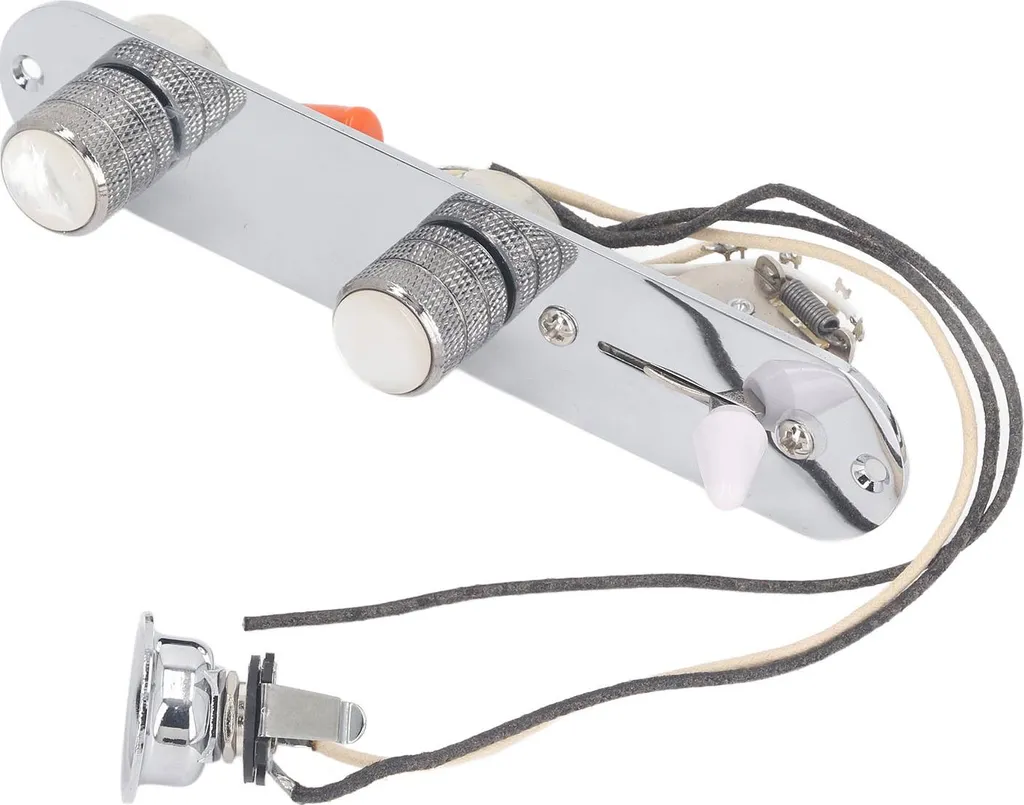 Plaque de Commande Pré-câblée pour Guitare Électrique avec Boutons Silver