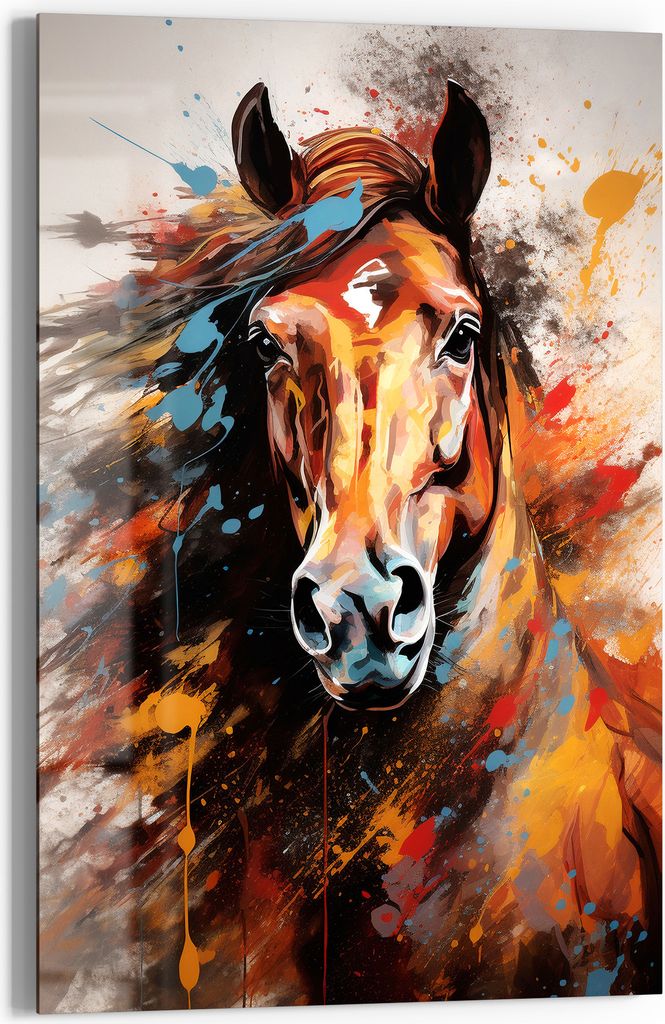 DEQOART Glasbild Echtglas 40x60 cm 'Lebendige Vitalität' Wandbild Bild modern Deko