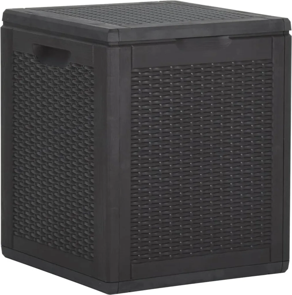 Box Porta Giochi e Cuscini 90L Nero - Contenitore Rattan PP