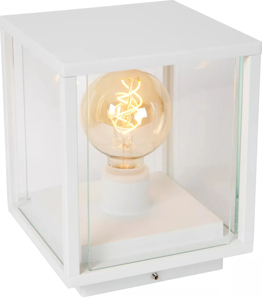 Lucide CLAIRE Lampe cubique sur pied extérieur E27 15W Noir et Verre