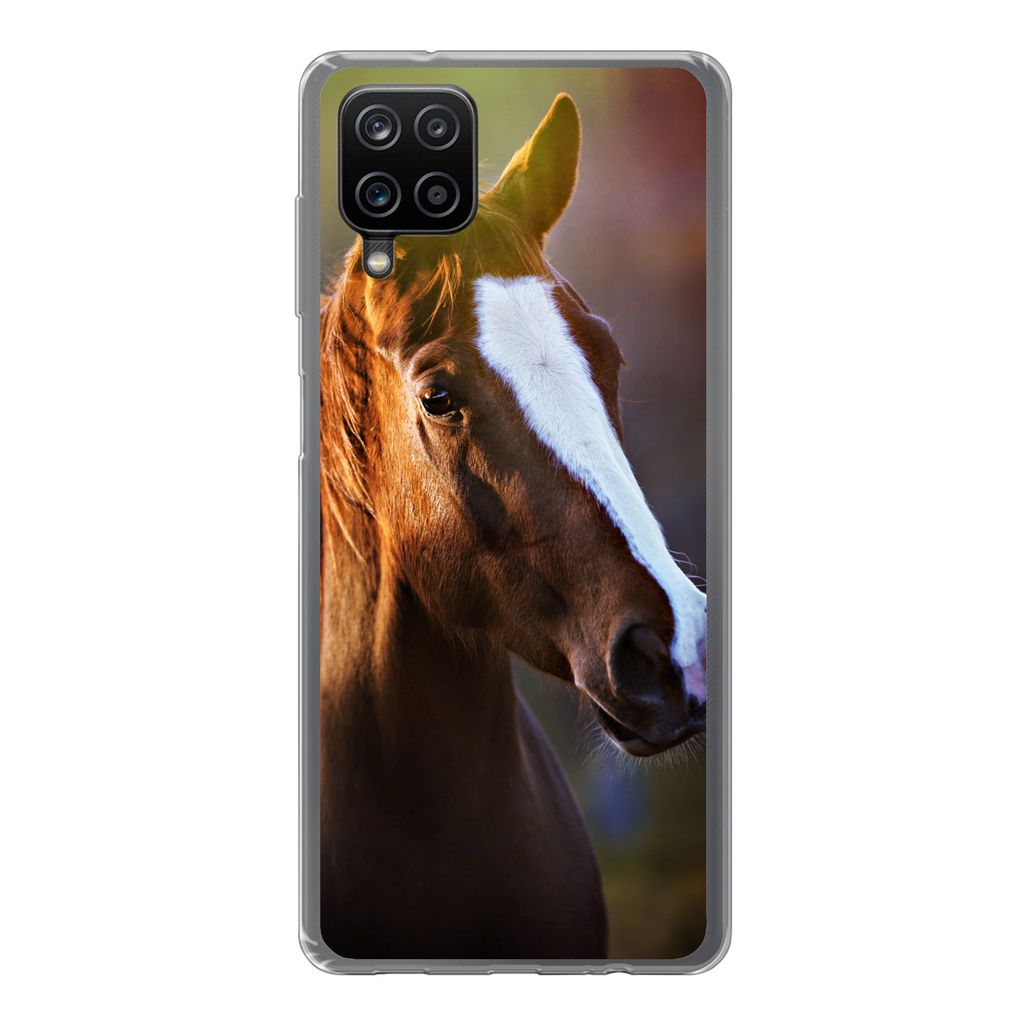 MuchoWow Handyhülle Schutzhülle Hülle für Samsung Galaxy A12 Pferd - Licht - Mantel Silikon Softcase Handy Hülle - Bild