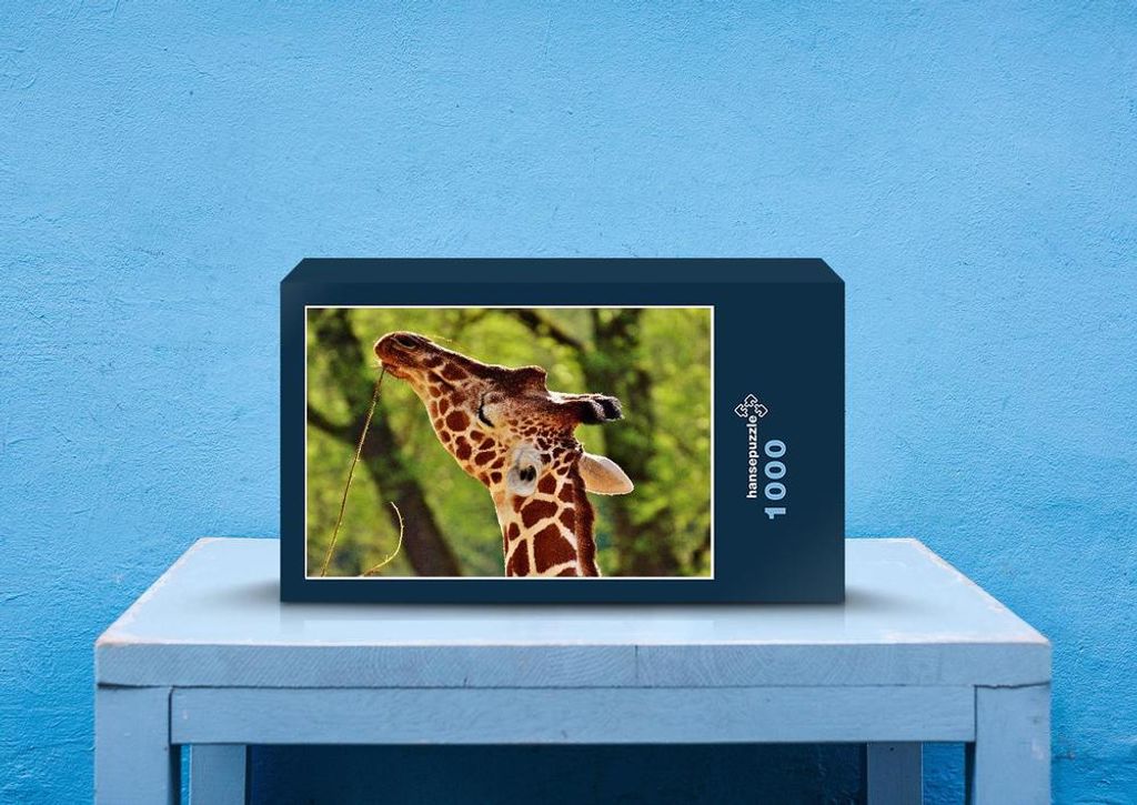 hansepuzzle 78965 - Giraffe Puzzle, 1000 Teile, Natur, 60,0 x 46,0cm mit hochwertiger Aufbewahrung, Kartonbox und wiederverschließbarem Beutel