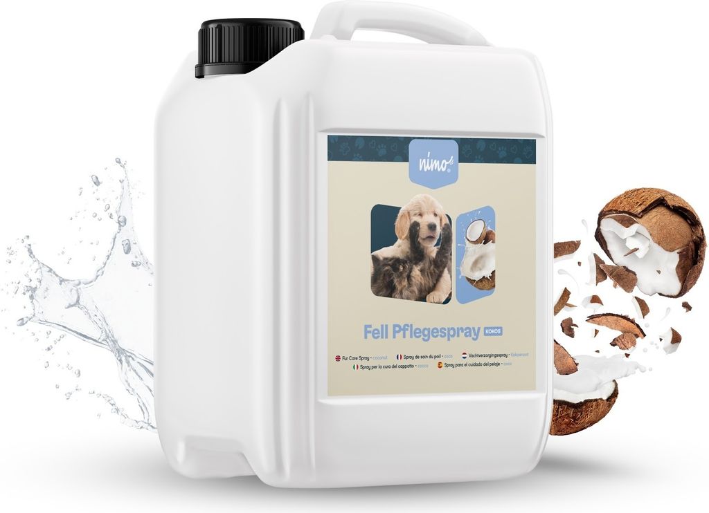 nimo Fell Pflegespray Kokos | für Hunde, Katzen & Haustiere mit Kokos | Pflegespray für glänzendes & gepflegtes Fell | leichtere Kämmbarkeit,...