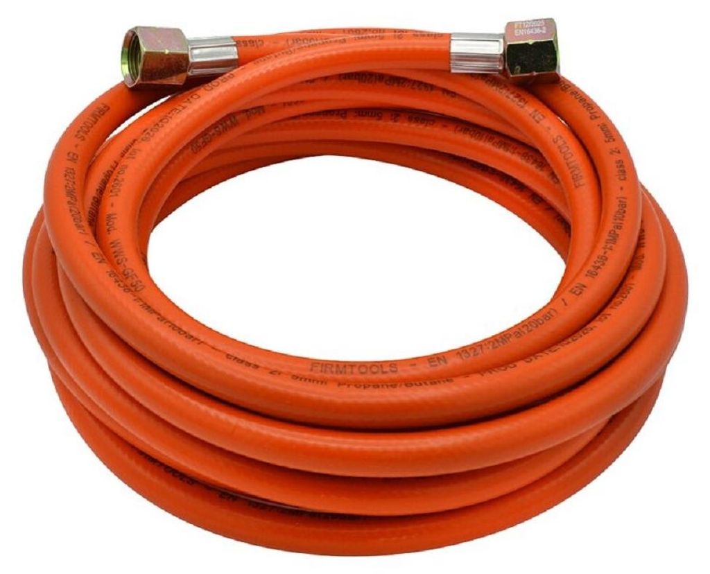 Gasschlauch 5m für Butan und Propan Gas Schlauchleitung Orange