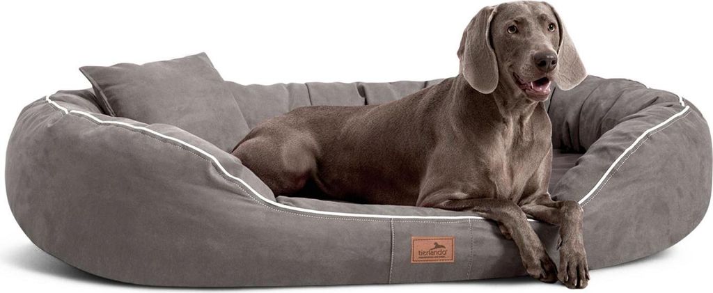 tierlando Orthopädisches Hundebett MARLON VISCO PLUS Velours - Größe: 140x105cm | Farbe: 06 Grau
