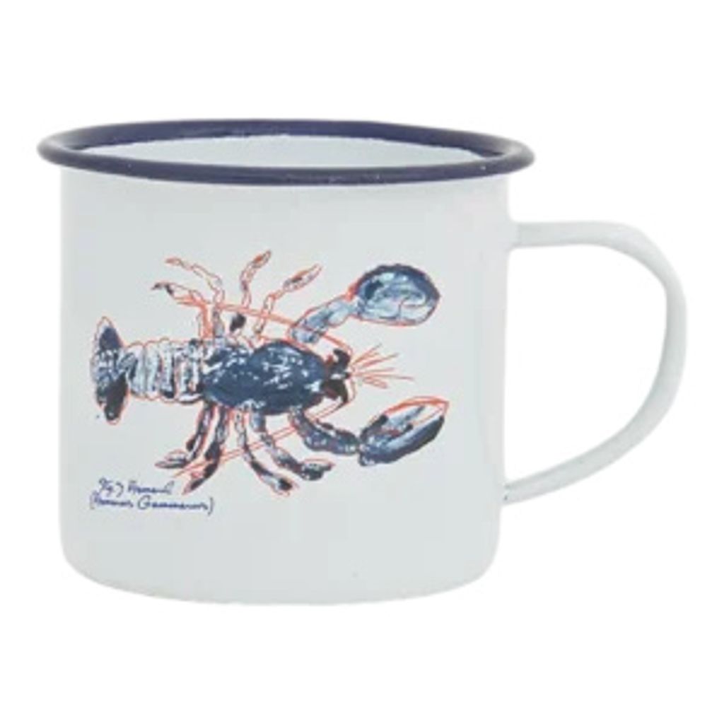 Gobelet émaillé homard blanc 8x8 - Batela Image du produit 