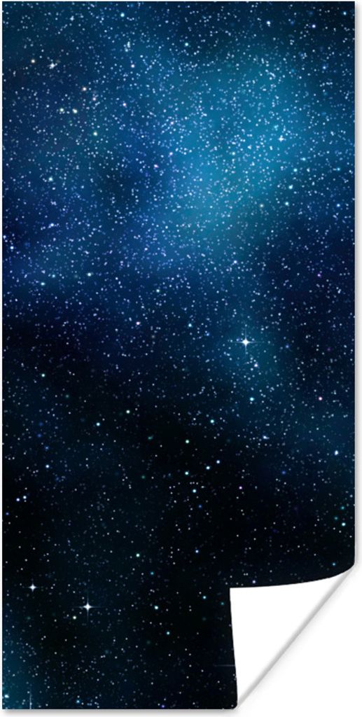 MuchoWow Poster Galaxie - Nacht - Galaxie - Jungen - Mädchen - Kinder 40x80 cm - Dekoration