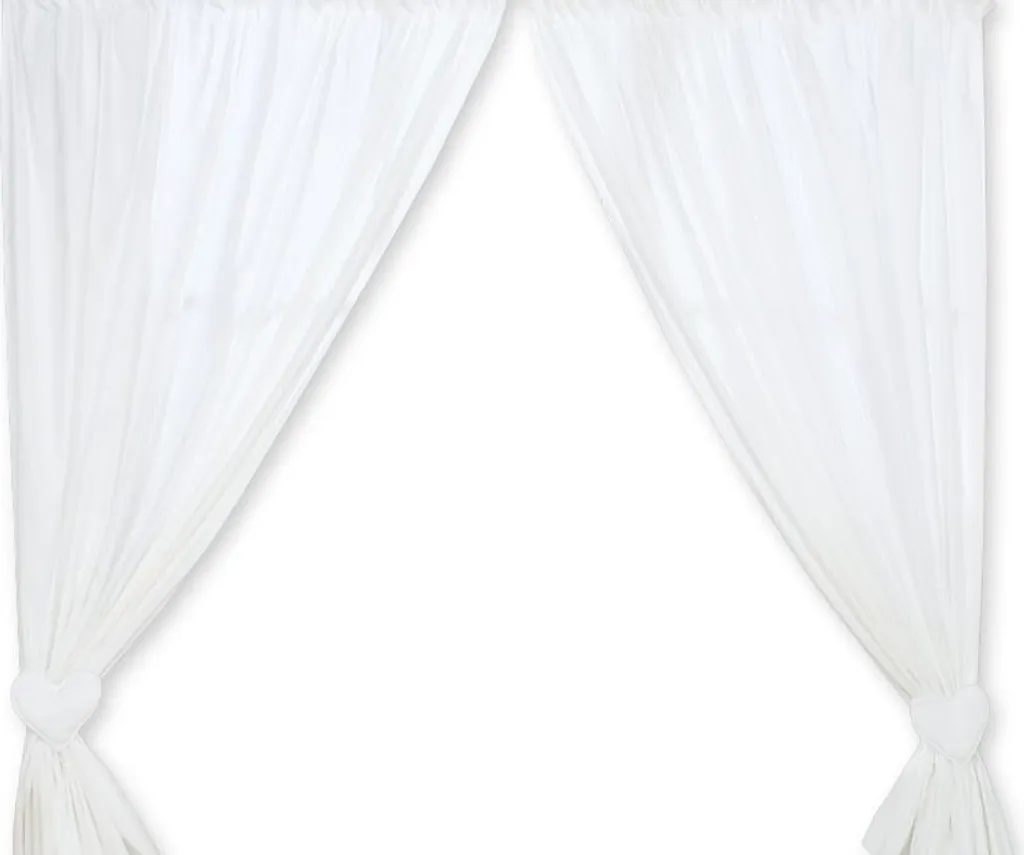 Rideau blanc cœurs suspendus - Finition œillets - Textile premium enfant