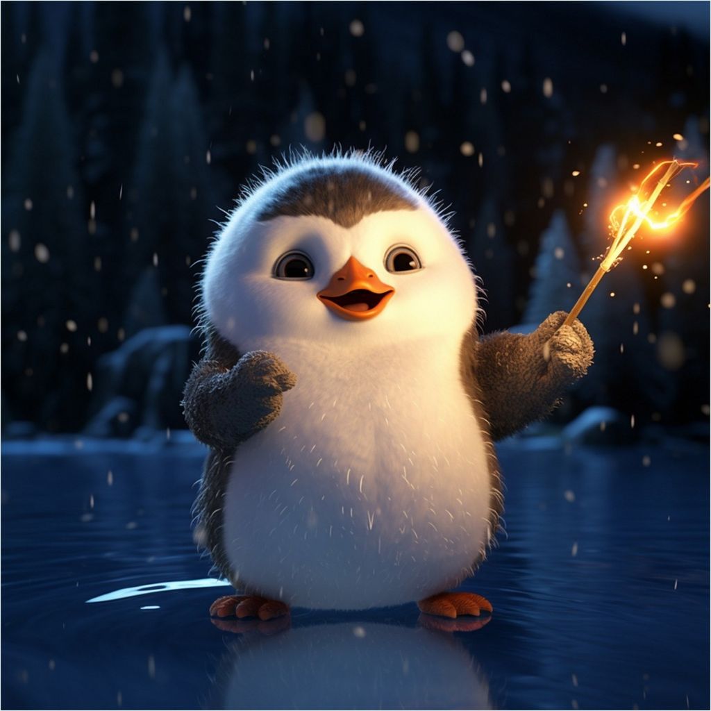 Wallario selbstklebende Möbelfolie/ Tischdecke für Innen und Außen, Größe: 50 x 50 cm - Süßer Pinguin