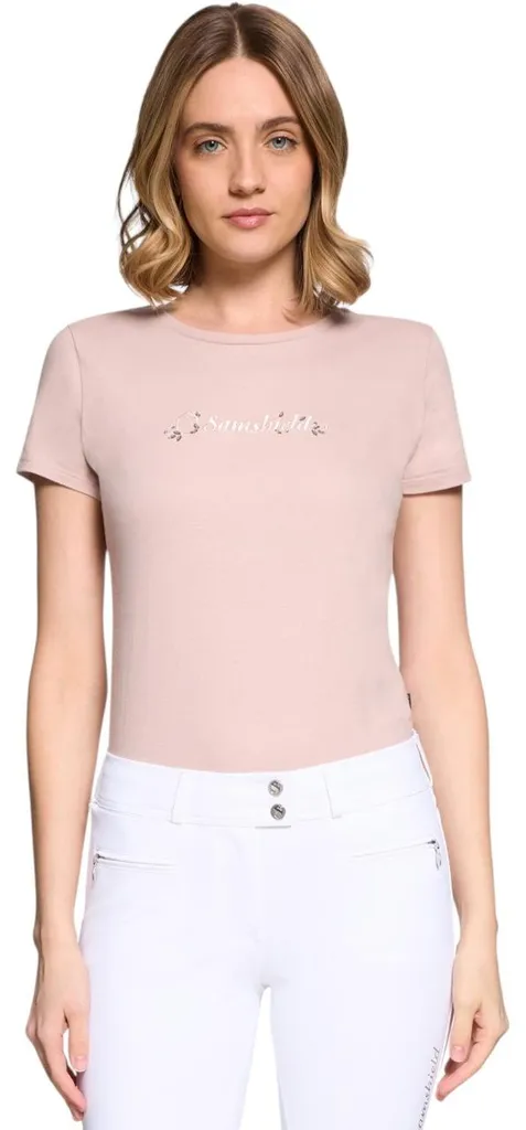 T-shirt équitation femme Samshield Sylvia respirant Rose Poudré XS