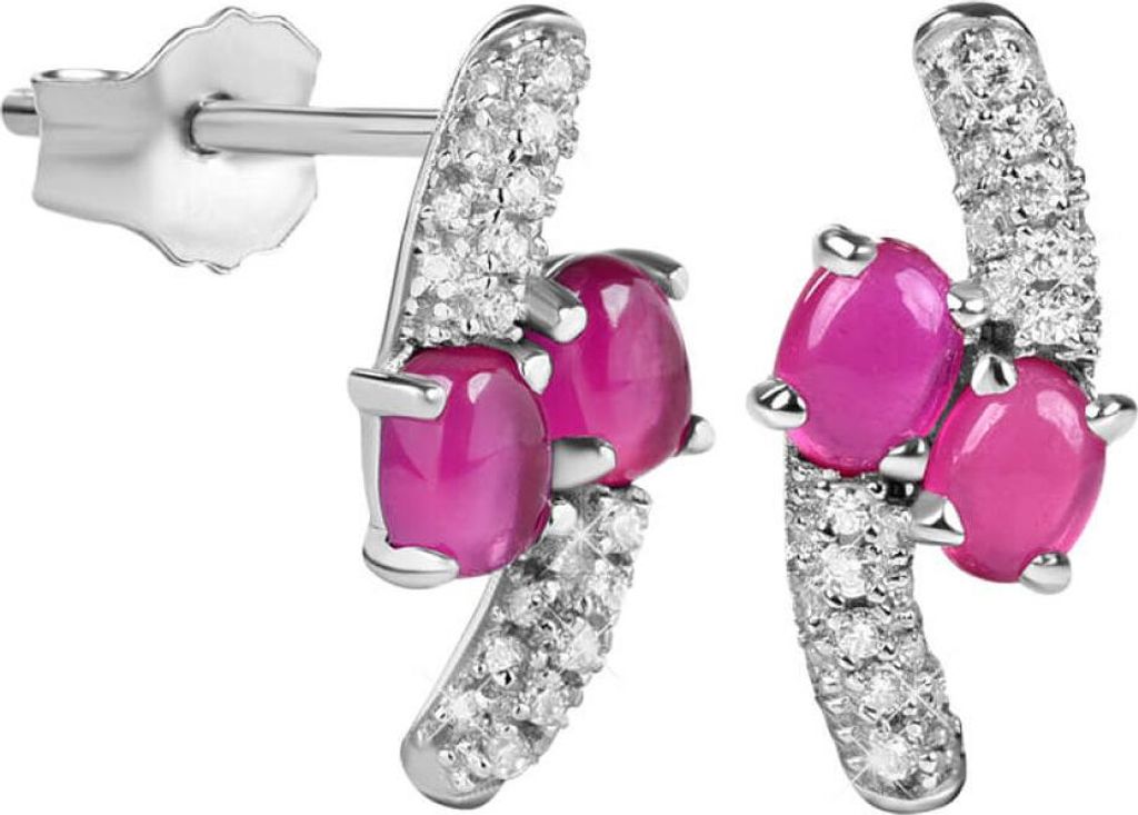 Silver earrings with zircons SC311