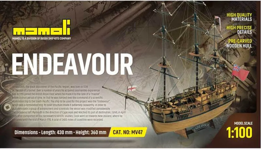 Réussir sa maquette bois : Endeavour 1:100 Mamoli Krick complet