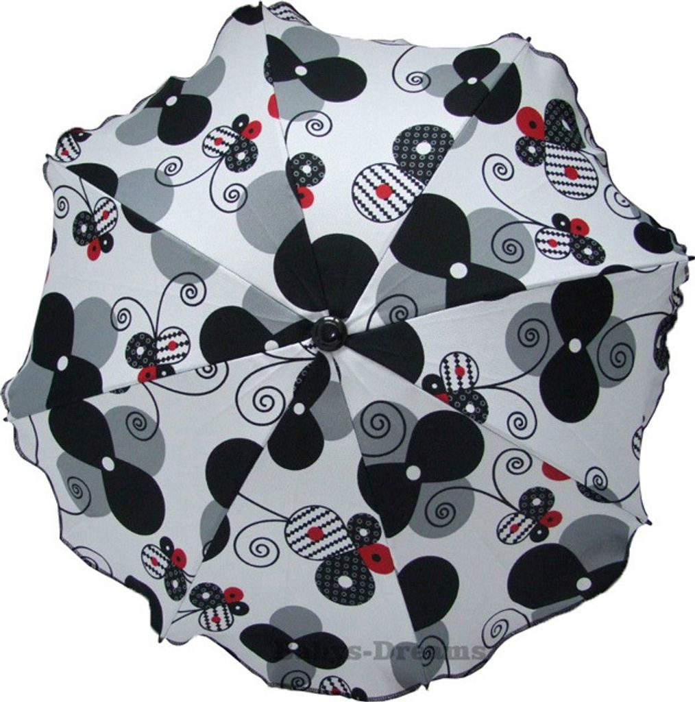 Skyline Sonnenschirm für Kinderwagen flexiblem Befestigungsarm UV-Schutz50+ Sonnensegel Sonnenschutz Kinderwagen-Sonnensegel, Ø63cm, Schmetterlinge