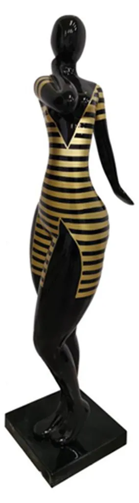 Sculpture Moderne Femme Noire pour Décoration Salon et Entrée 102cm
