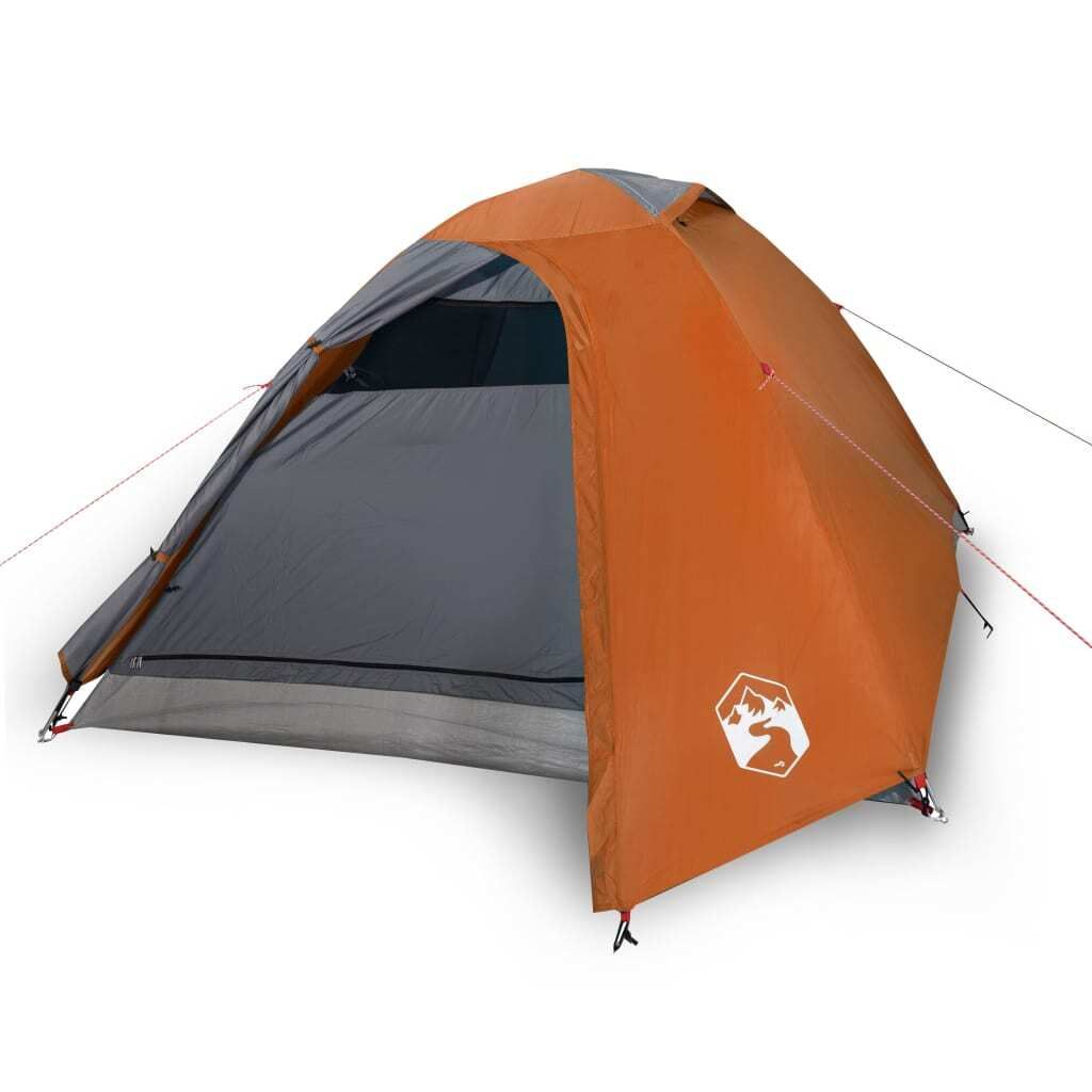 Kuppel-Campingzelt 3 Personen Orange Wasserdicht