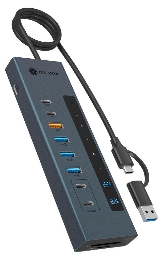 Icy Box IB-HUB1742CR-C2PD Hub 11-en-1 Hub IcyBox USB 3.2 Image du produit 