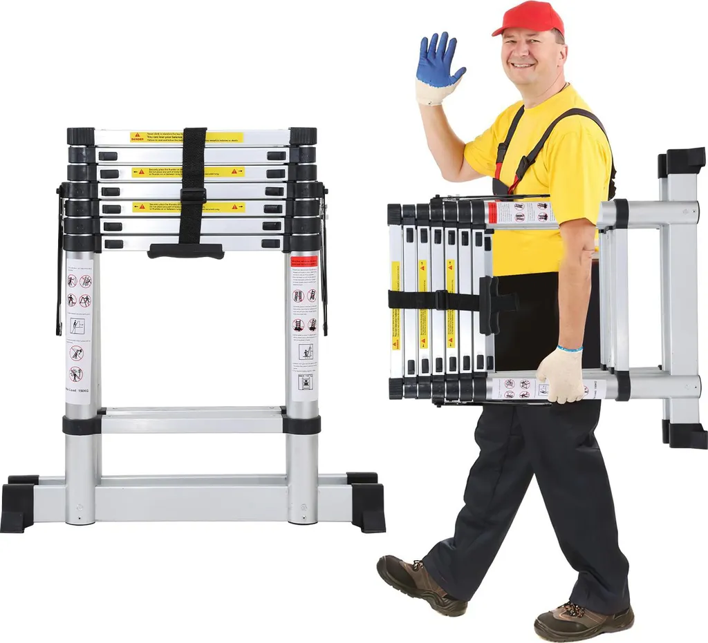 Échelle Extensible et Pliante 2,3M - Échelle de Ménage Multi-usage - 9