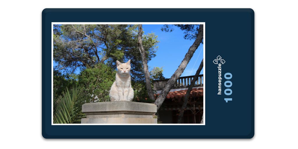 hansepuzzle 11847 - Wächter-Katze Puzzle, 1000 Teile, Tierwelt, 60,0 x 46,0cm mit hochwertiger Aufbewahrung, Kartonbox & Beutel