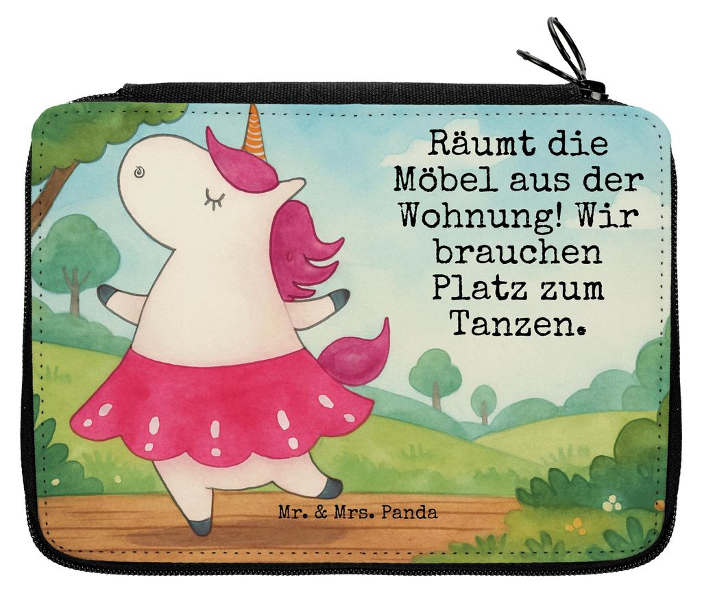 Mr. & Mrs. Panda Mäppchen Einhorn Ballerina Design - Weiß - Geschenk, Unicorn, Etui für Stifte, Geburtstag, Federmappe, Tanzen, Bleistiftetui, S...