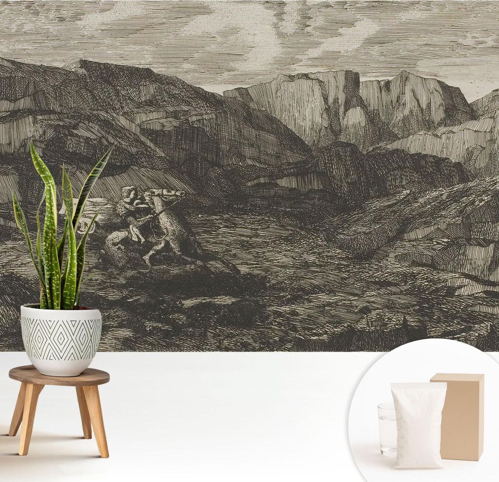 Fototapete - 208x146 cm - Tapete - Wandtapete - Wandbilder - Dekofolie - Tapete Folie - Wand - Dekoration - Wohnzimmer - Bergreise