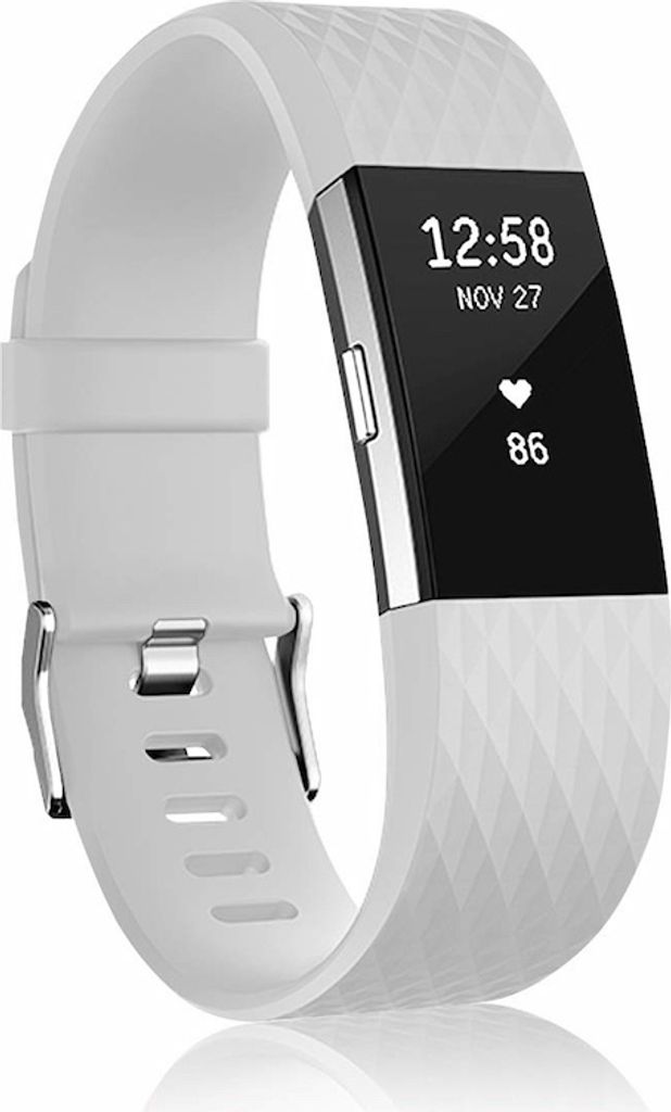 BStrap Silicone Diamond (Small) Armband für Fitbit Charge 2, white