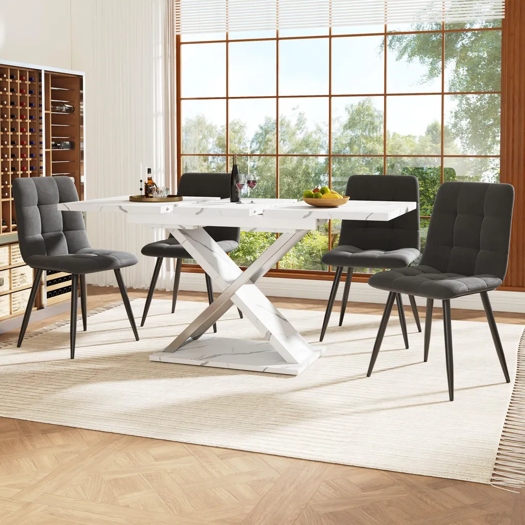 Petite Table à Manger Extensible 118-157 cm Solution Gain de Place