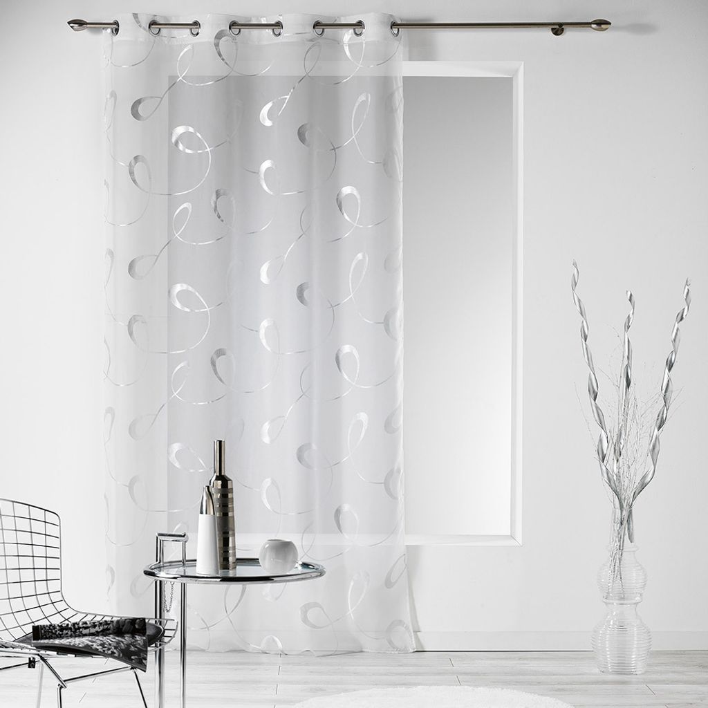 Voile Vorhang 140 cm x 240 cm Fairview Silver Curls