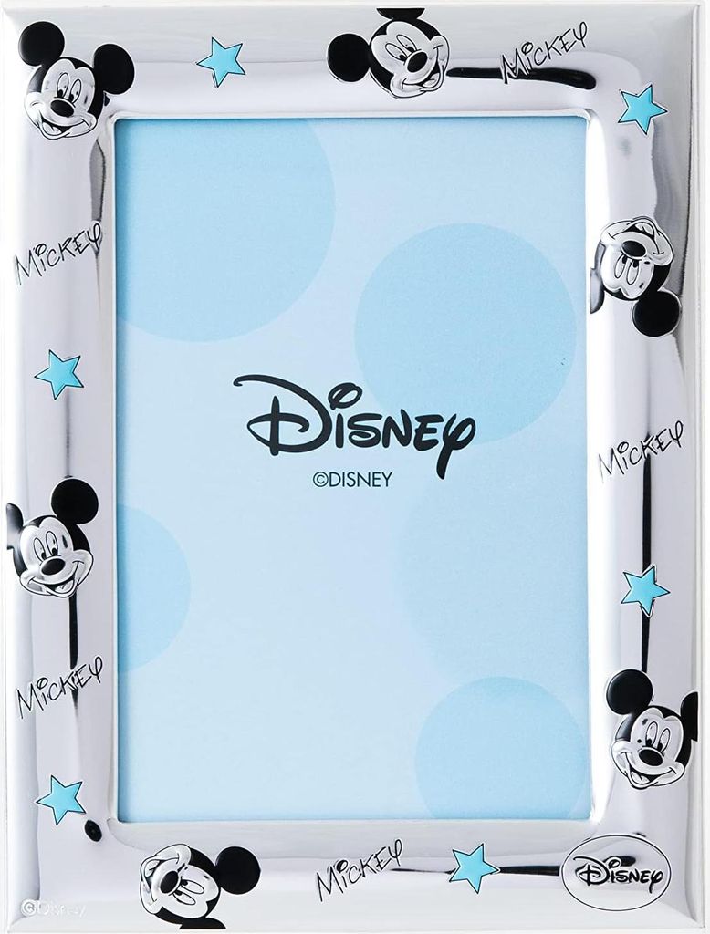 VALENTI & CO. Disney Baby Mickey Mouse Bilderrahmen für Babys und Kleinkinder aus Silber 9x13 cm Mickey Maus