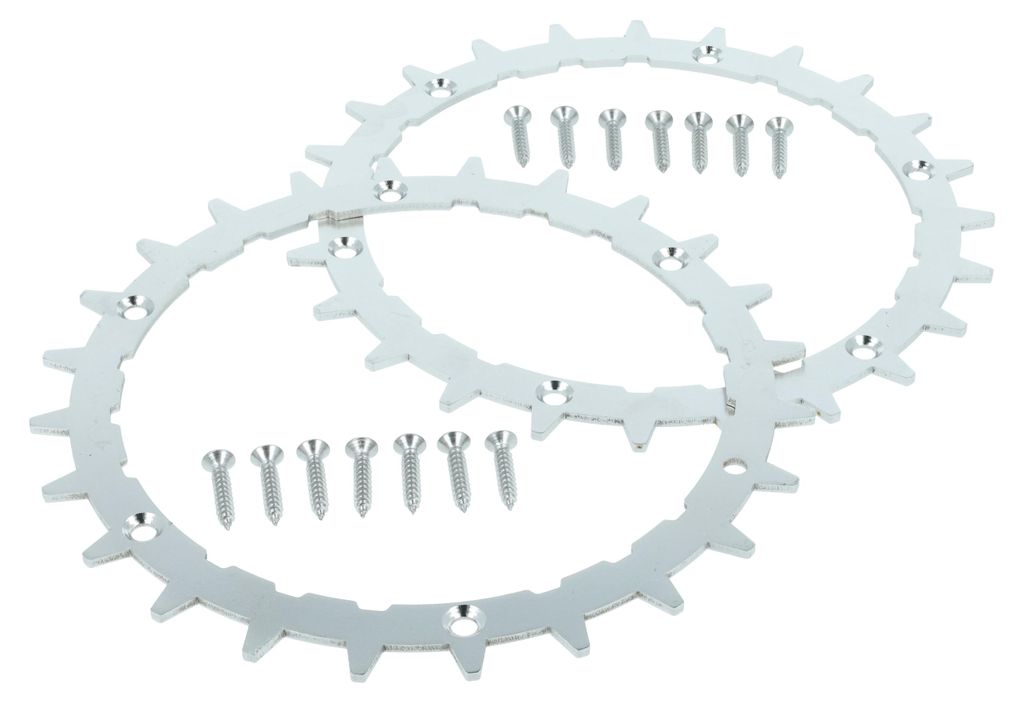 vhbw 2x Spikes kompatibel mit Bosch Indego 350, 400, M700, 2021, M+ 700, XS 300, S+ 500, S 500 Mähroboter - Edelstahl, 24 Zähne, inkl. Schrauben