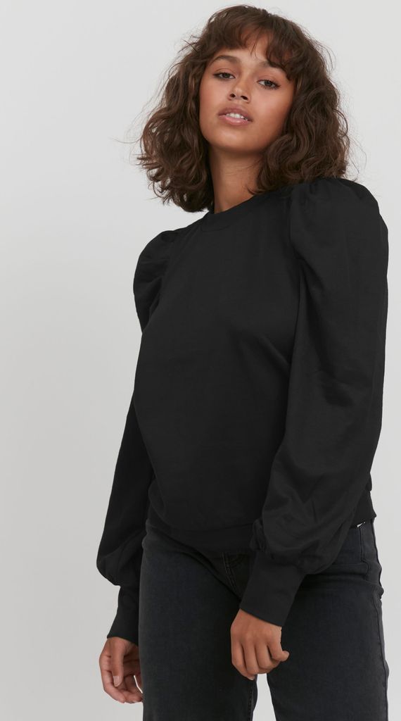 Pulz Jeans PZDUNNE Damen Longsleeve Langarmshirt Shirt Animal Longsleeve mit Puff-Ärmeln und angesetzten Bündchen Regular Fit