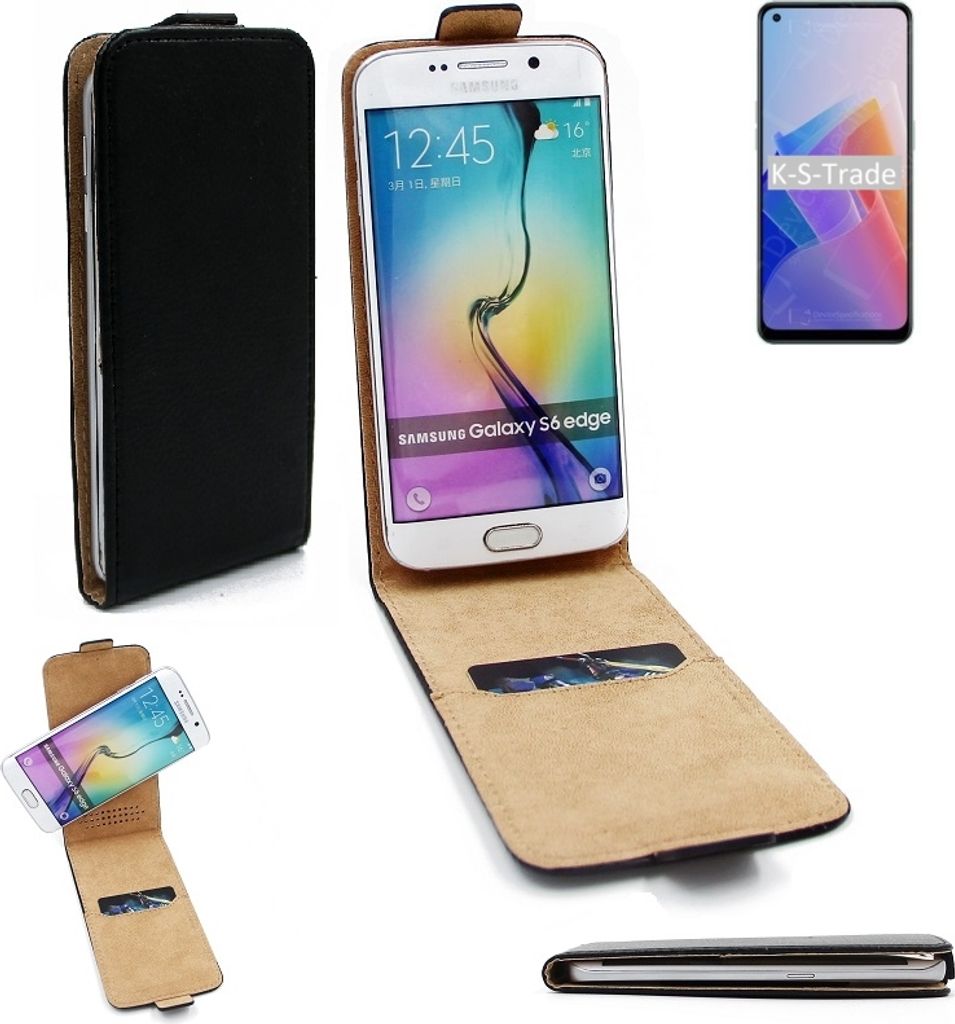 K-S-Trade Schutzhülle Handyhülle kompatibel mit Oppo Reno7 Z 5G Flipstyle 360° Smartphone Tasche, schwarz, Case Flip cover