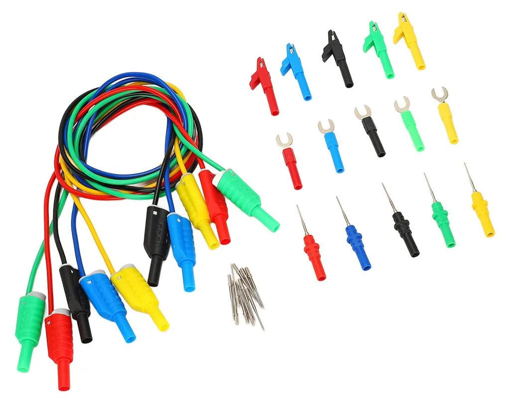 Pointes de test silicone empilables avec pinces et broches à fourche - 5