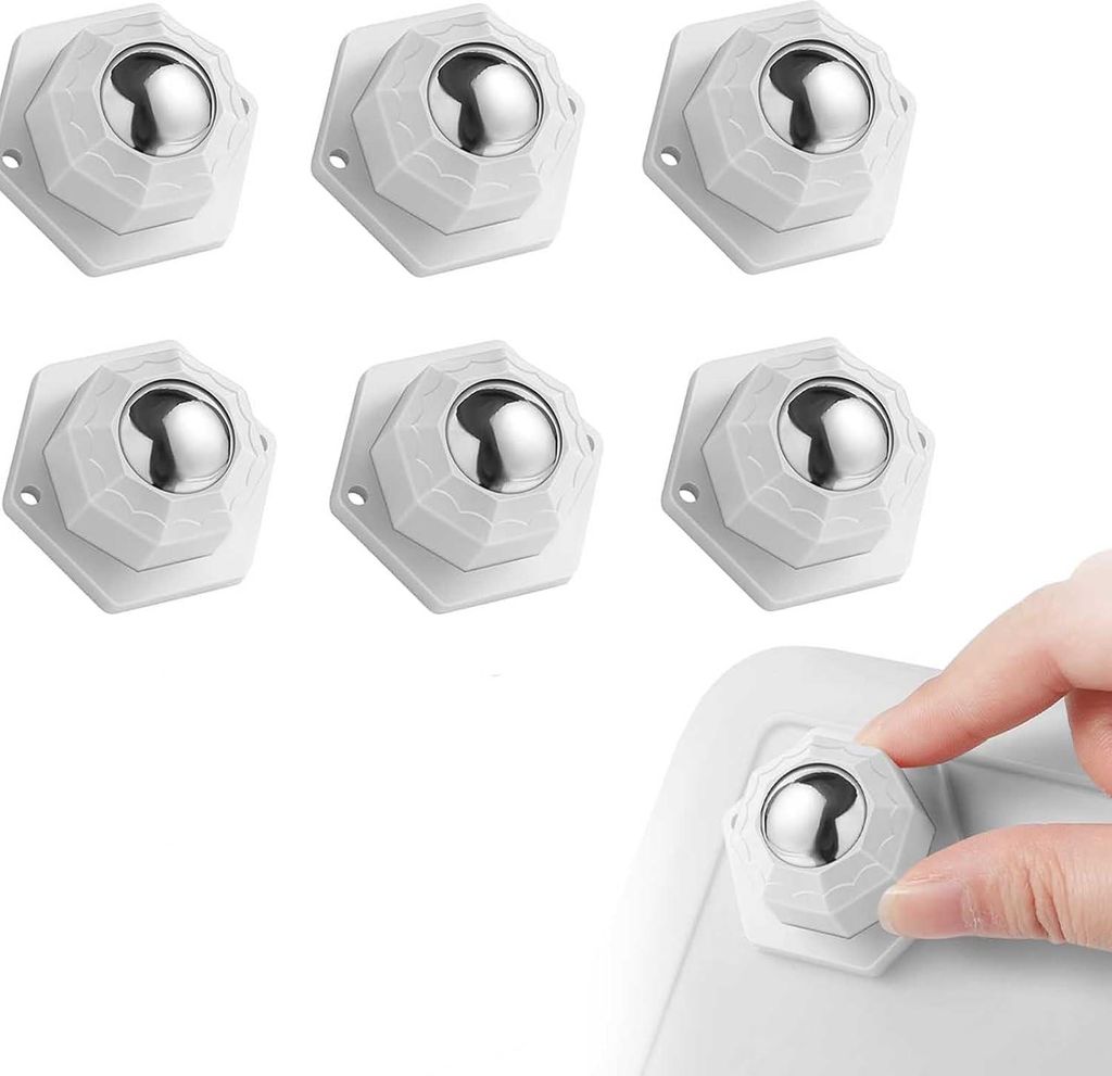 6 Stück Kugelrollen Schwerlast, Möbelrollen Flach Set, Kugelrollen für Möbel Sselbstklebendes, Universal 360 Moving Wheels, für Transport von ...