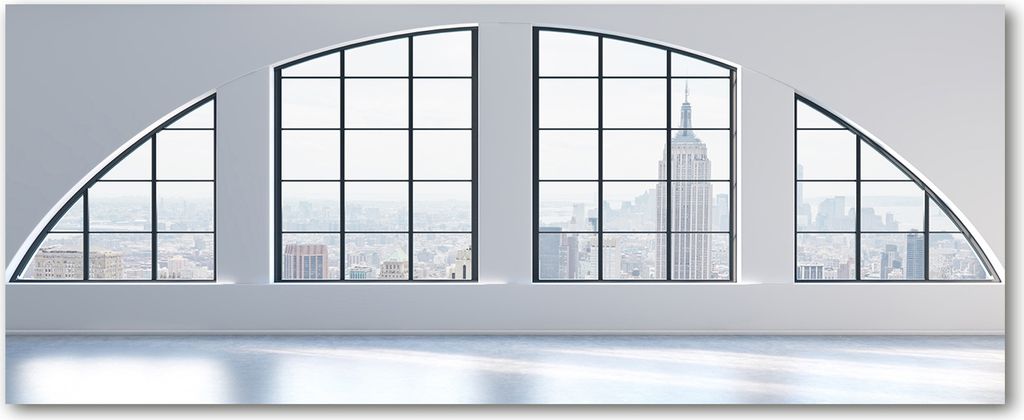 Tulup Leinwandbild - 125x50 cm - Wandkunst - Drucke auf Leinwand - Leinwanddruck - Sonstige - Weiß - Fenster Innenraum