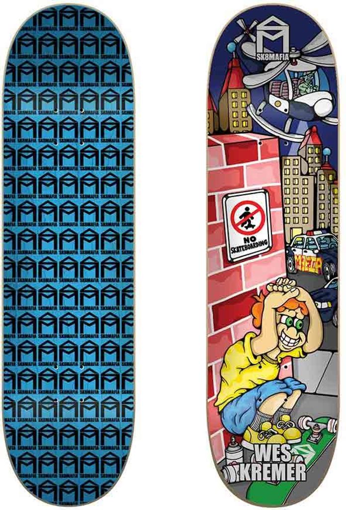 Sk8mafia Yochill Kremer 8 ́ ́x32 ́ ́ Deck Skateboarddeck Blau Blau One Size