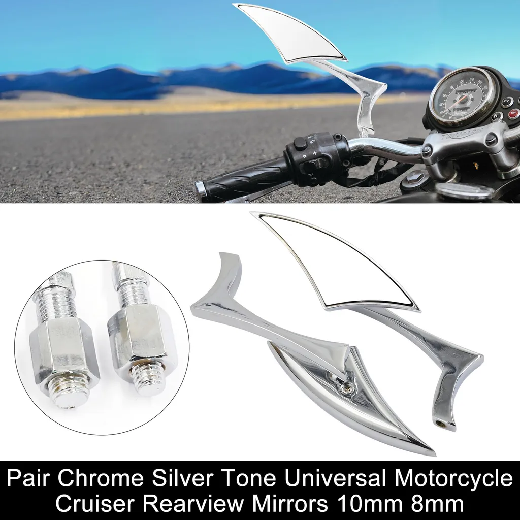 Rétroviseur Moto Custom Universel 8mm 10mm pour Chopper et Scooter