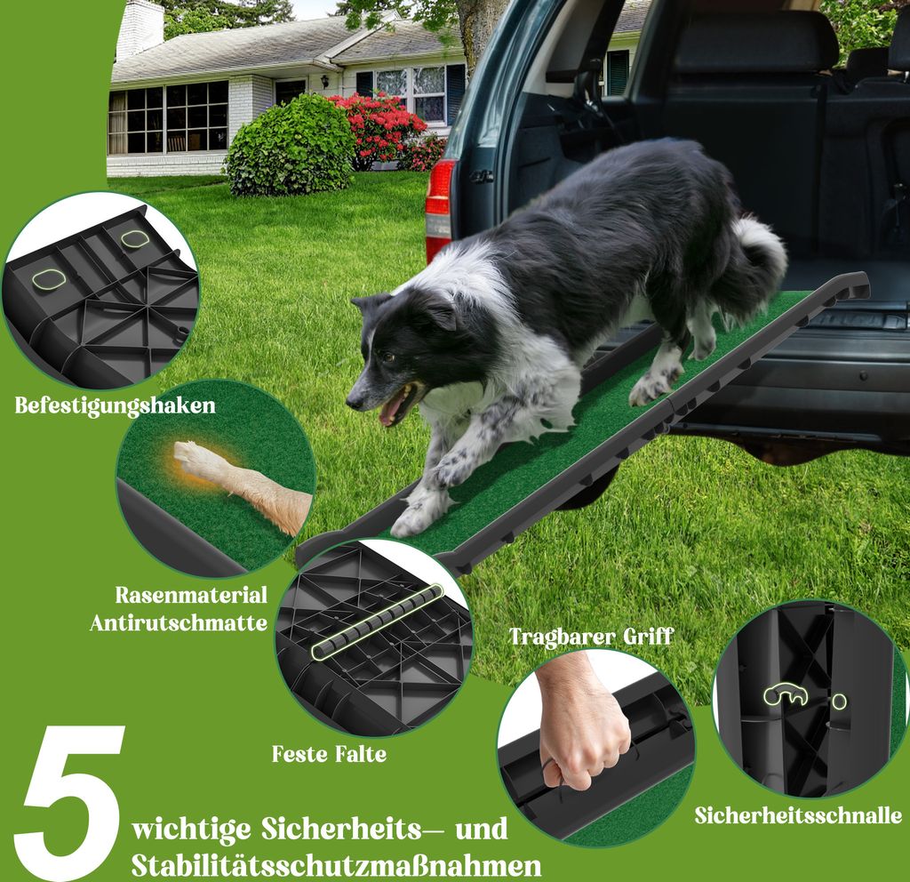 LZQ Große Hunderampe Auto, Klappbare Hunderampe mit Produktbild 5