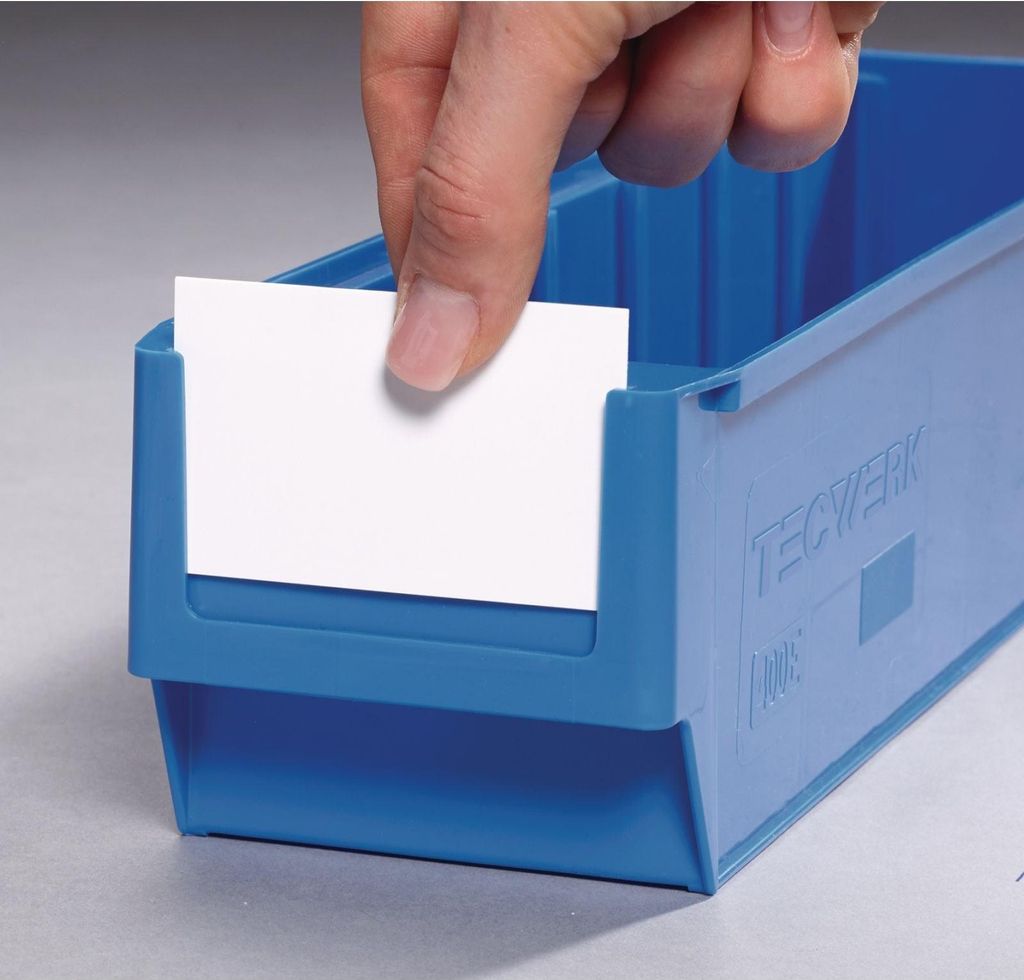 Tecwerk Etikett weiß für Regallagerkasten 100St./Btl. - 1 Stk.