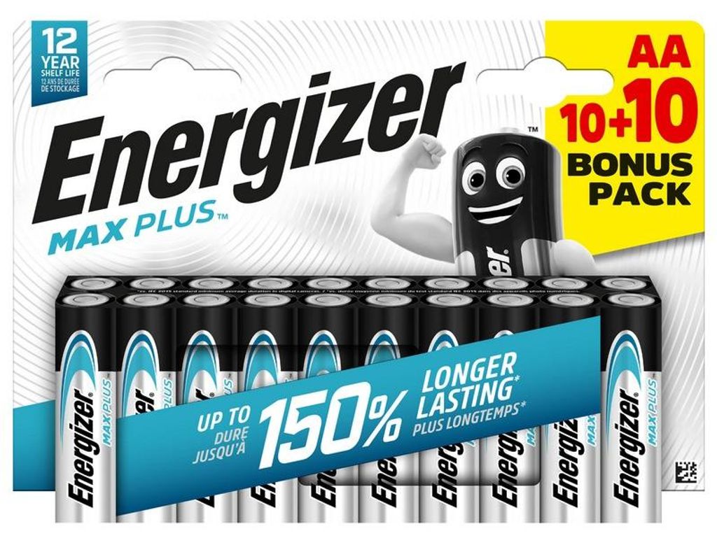 Energizer Max Plus Batterij Aa Lr6 10+10 St. Productafbeelding 