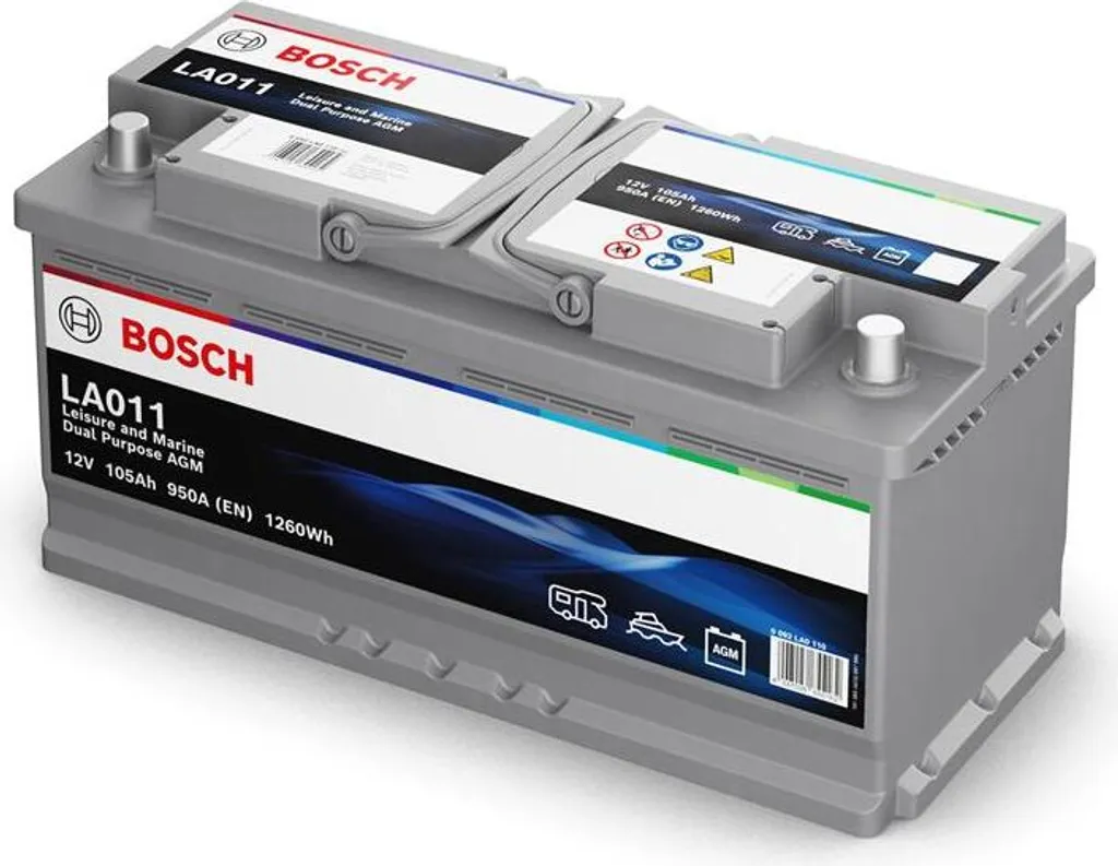 Bosch LA011 Batterie 12V 105Ah 950A AGM avec Haute Résistance aux Cycles - 2