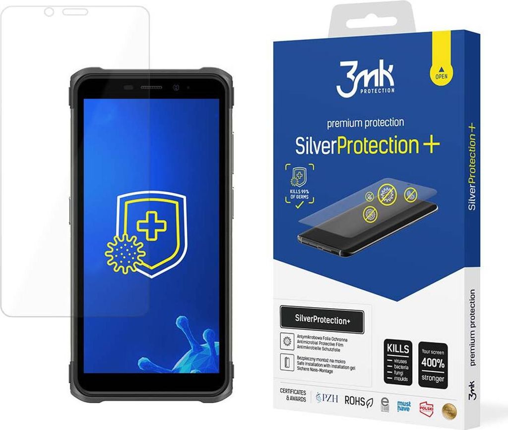 3mk Display Antimikrobielle Schutzfolie SilverProtection+ für Ulefone Armor X10 Pro 0,21mm Self-Heal