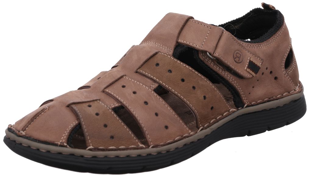 Rohde Herren Leder Klettverschluss Slipper Halbschuhe Prato 6040, Größe:46 EU, Farbe:Braun