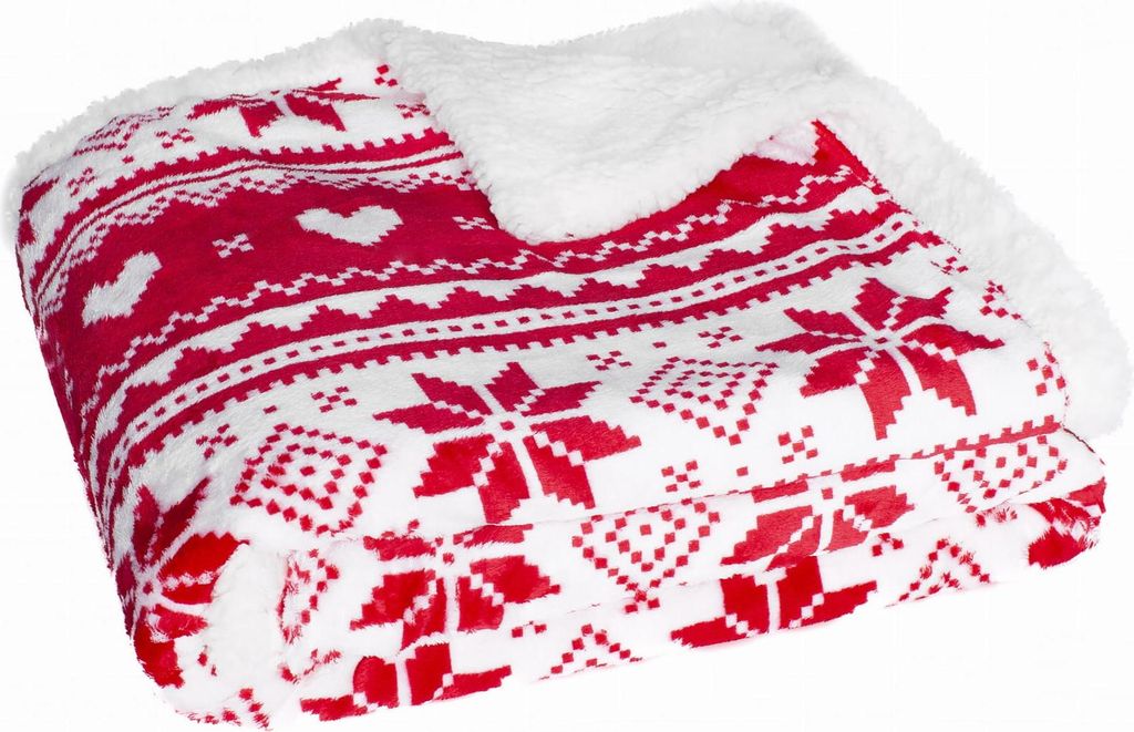 Decke, Dicke Decke, Weihnachtsmuster, Weihnachten 150x200 Saco Rot