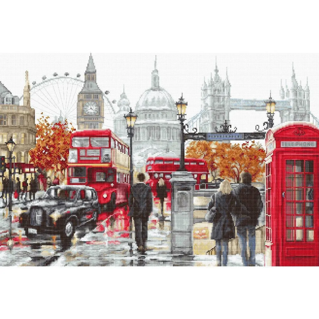 Point de Croix Londres Luca-S Paysage Urbain Détaillé 46,5x31cm Toile