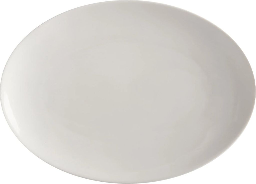 Maxwell & Williams White Basics Platte oval, Servierplatte, Porzellan, Weiß, 30 x 22 cm, AX0394