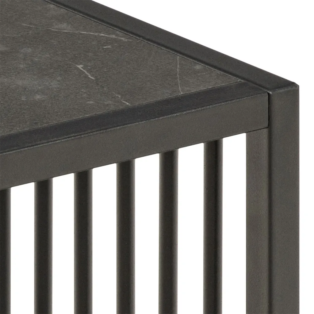 Table d'appoint compacte Strington effet marbre noir pour petits espaces - 4