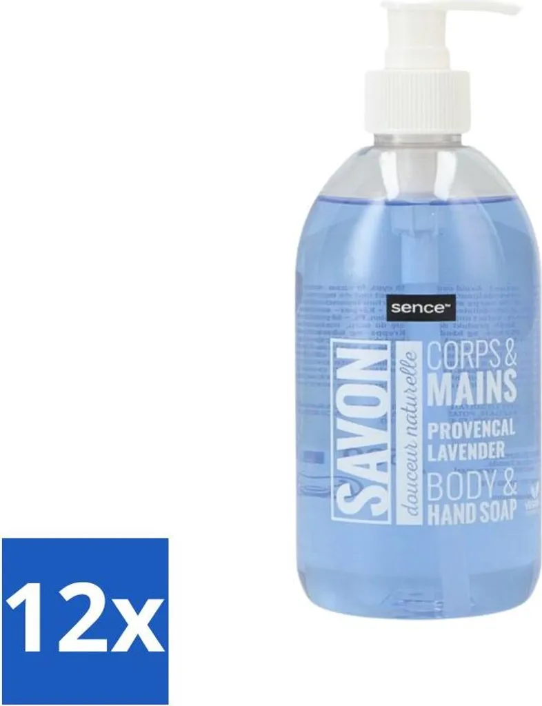 Savon pour les Mains à la Lavande Sence 500 ml Pack 12 pour Toute Famille